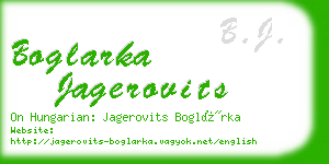boglarka jagerovits business card
